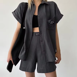 Casual Shirts And Letter Shorts Outfit.