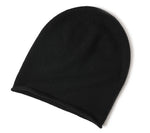 100% Cashmere Rolled edge winter hat.