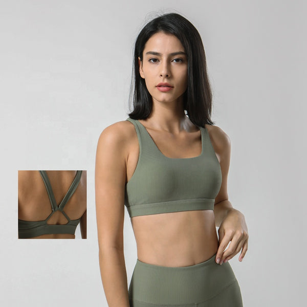 Fixed shoulder strap sports bra LARICIAS